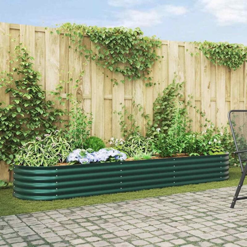 foto del prodotto letto rialzato da giardino verde 320 x 80 x 44 cm acciaio vidaxl