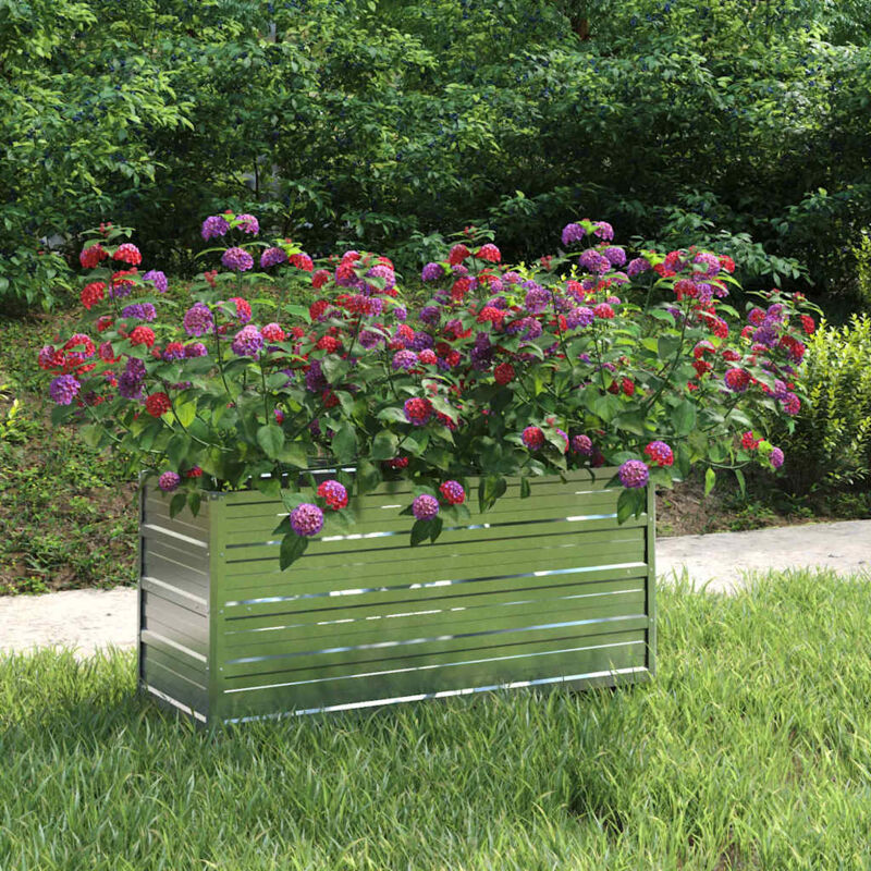 foto del prodotto letto rialzato giardino 100x40x45 cm in acciaio zincato argento