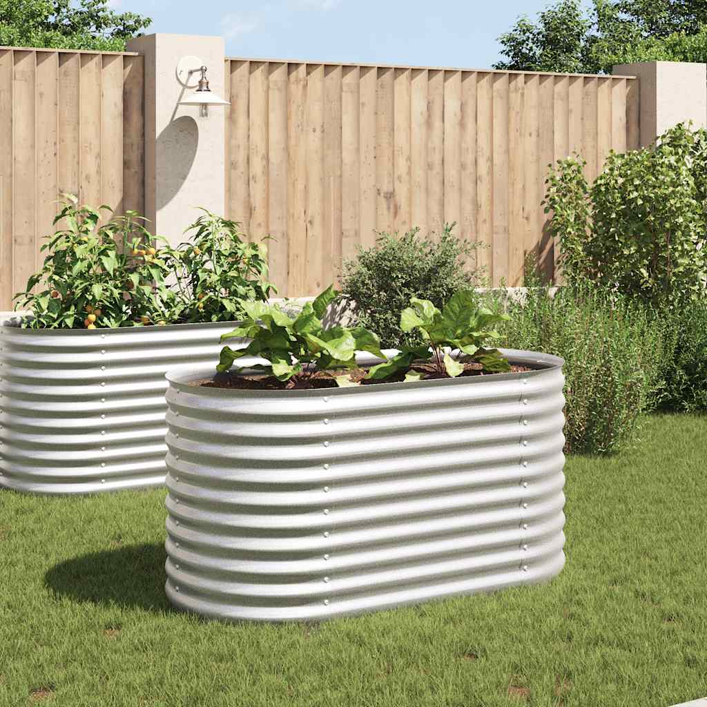 foto del prodotto letto rialzato giardino 160x80x81 cm in acciaio zincato argento vidaxl