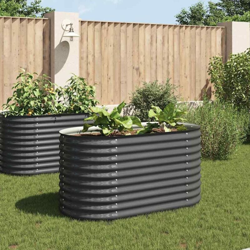 foto del prodotto letto rialzato giardino 160x80x81 cm in acciaio zincato grigio - vidaxl