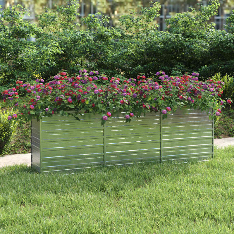 foto del prodotto letto rialzato giardino 240x40x77 cm in acciaio zincato argento vidaxl