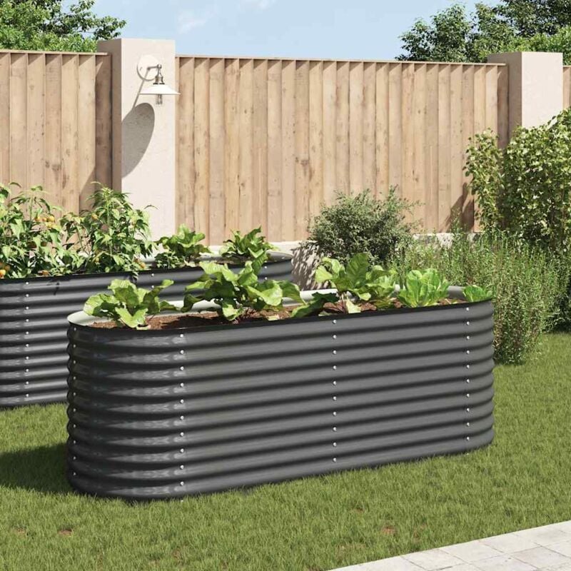 foto del prodotto letto rialzato giardino 240x80x81 cm in acciaio zincato grigio vidaxl