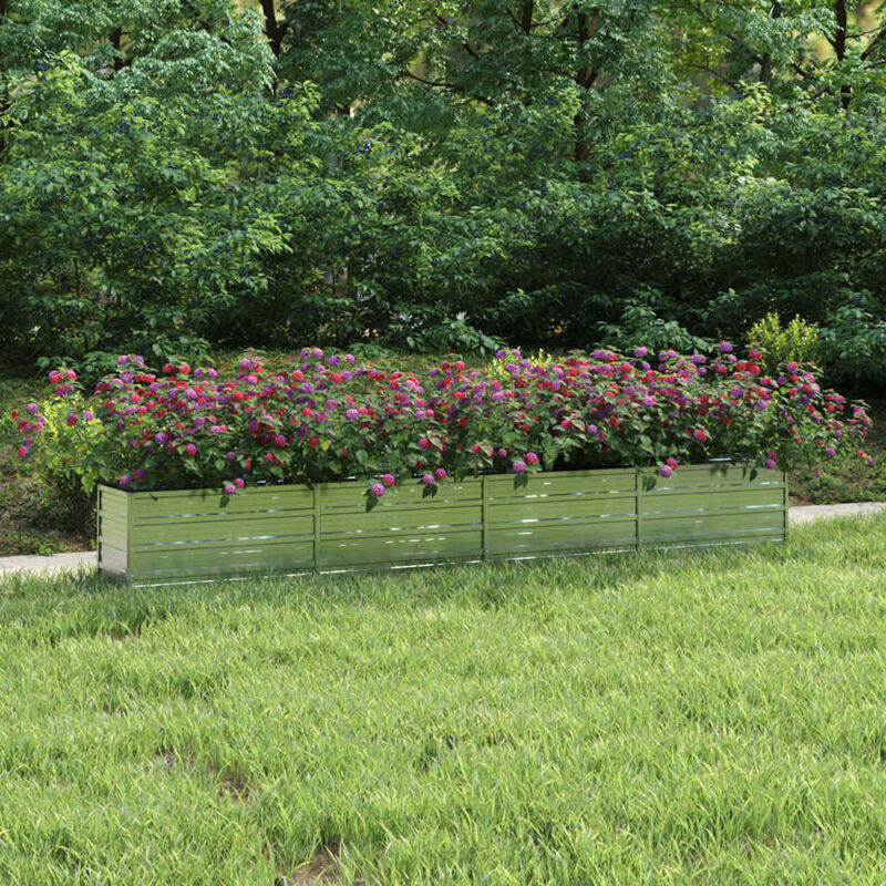 foto del prodotto letto rialzato giardino 320x40x45 cm in acciaio zincato argento vidaxl