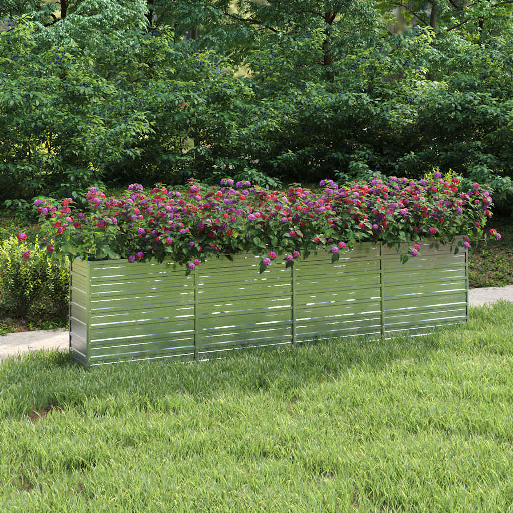 foto del prodotto letto rialzato giardino 320x40x77 cm in acciaio zincato argento