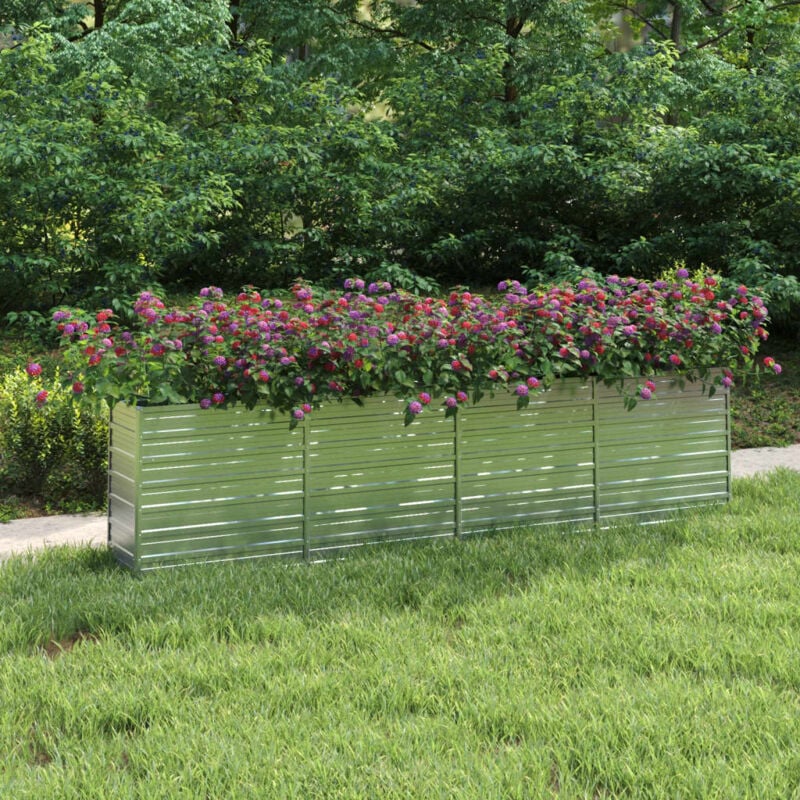 foto del prodotto letto rialzato giardino 320x40x77 cm in acciaio zincato argento vidaxl