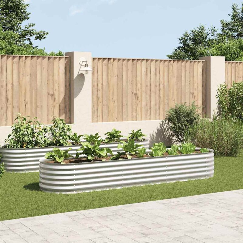 foto del prodotto letto rialzato giardino 320x80x44 cm in acciaio zincato argento vidaxl