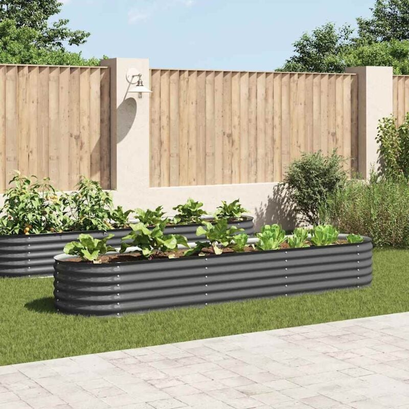 foto del prodotto letto rialzato giardino 320x80x44 cm in acciaio zincato grigio vidaxl