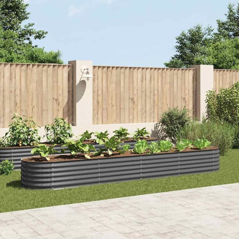 foto del prodotto letto rialzato giardino 400x80x44 cm in acciaio zincato grigio vidaxl