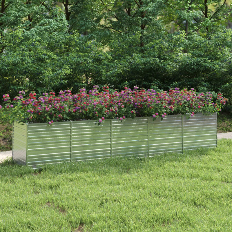 foto del prodotto letto rialzato giardino 400x80x77 cm in acciaio zincato argento