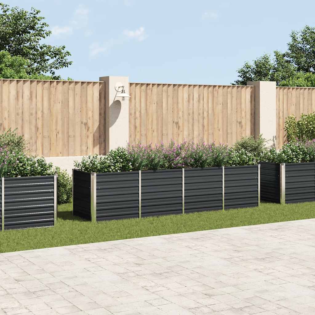 foto del prodotto letto rialzato giardino antracite 320x80x77 cm acciaio zincatocod mxl 97049