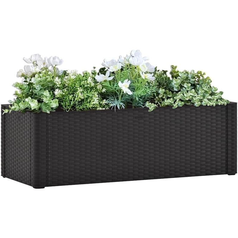 foto del prodotto letto rialzato giardino con irrigazione antracite 100x43x33 cm vidaxl
