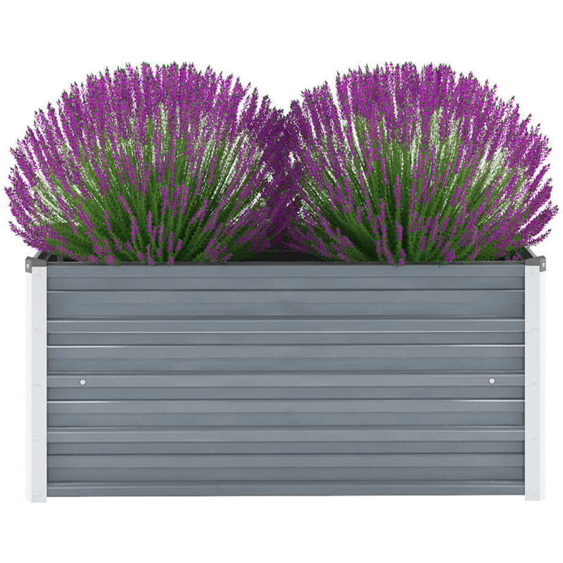 foto del prodotto letto rialzato giardino in acciaio zincato 100x40x45 cm grigio vidaxl
