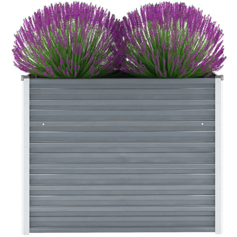foto del prodotto letto rialzato giardino in acciaio zincato 100x40x77 cm grigio