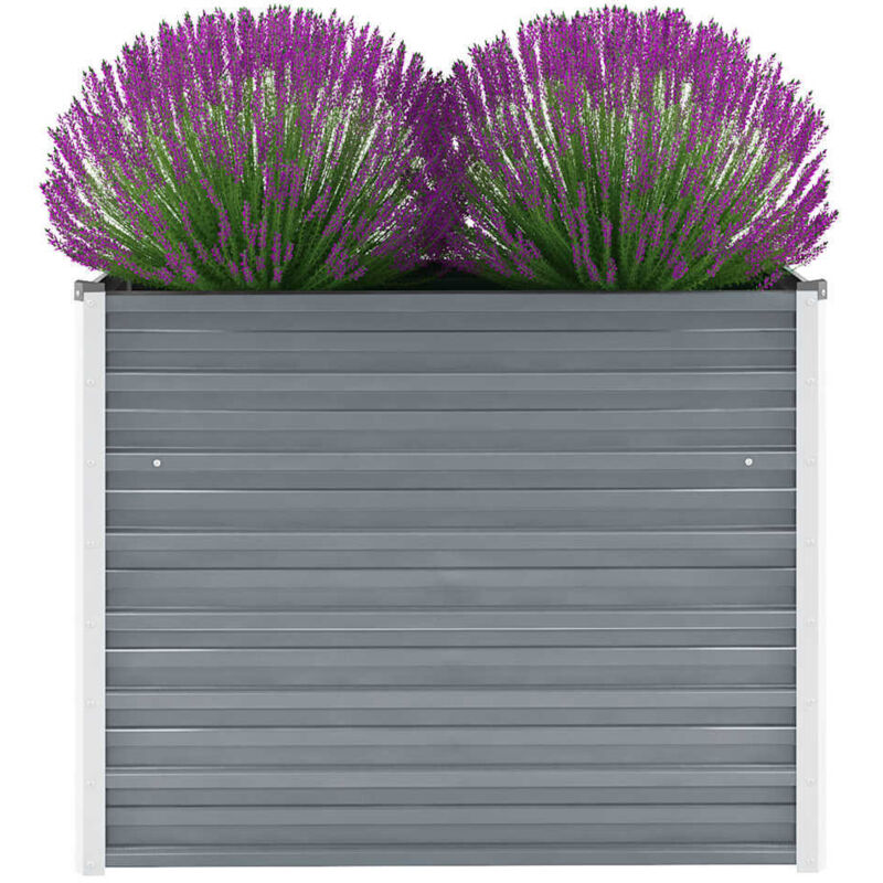 foto del prodotto letto rialzato giardino in acciaio zincato 100x40x77 cm grigio vidaxl
