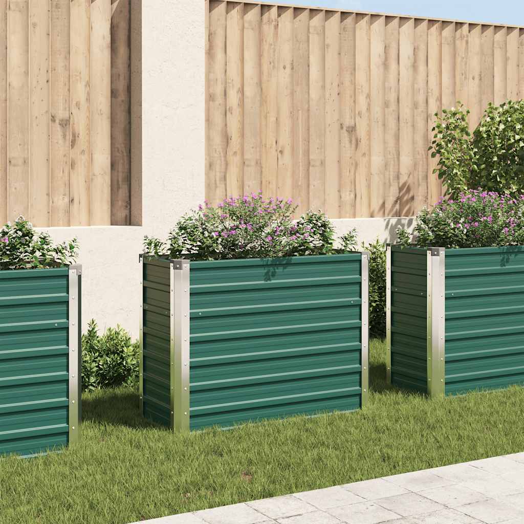 foto del prodotto letto rialzato giardino in acciaio zincato 100x40x77 cm verde cod mxl 48226