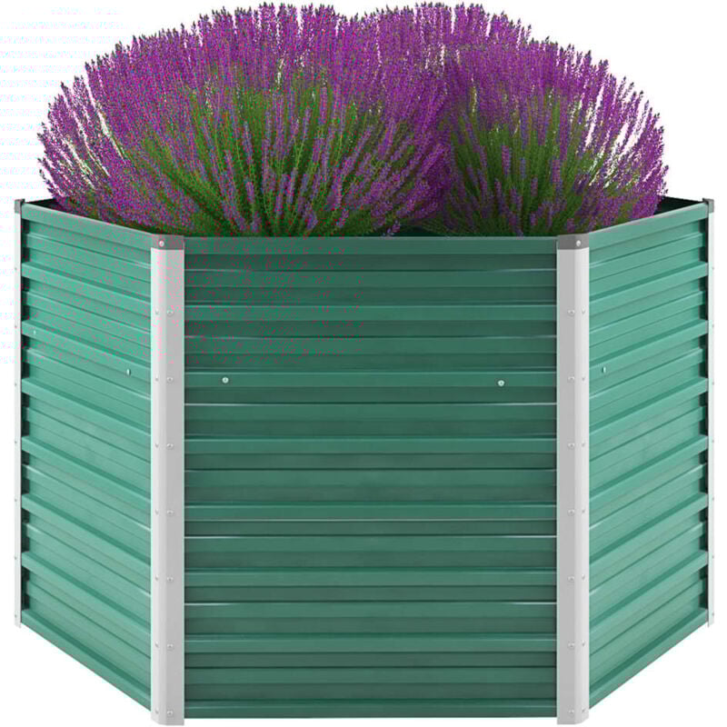foto del prodotto letto rialzato giardino in acciaio zincato 129x129x77 cm verde - vidaxl