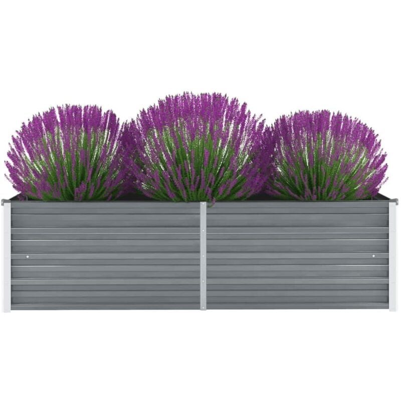 foto del prodotto letto rialzato giardino in acciaio zincato 160x40x45 cm grigio vidaxl