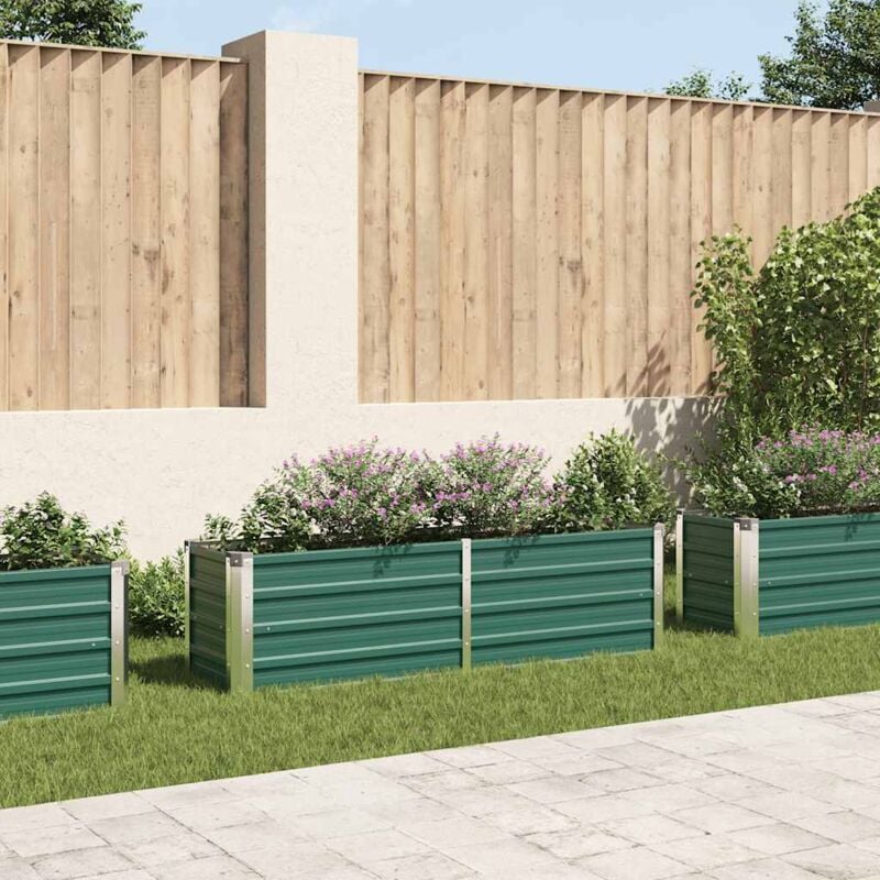 foto del prodotto letto rialzato giardino in acciaio zincato 160x40x45 cm verde vidaxl