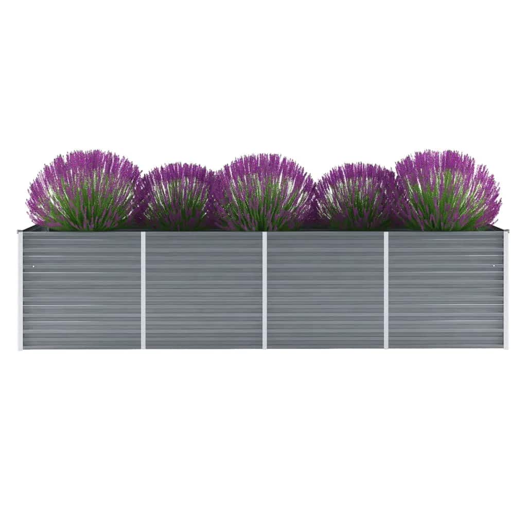 foto del prodotto letto rialzato giardino in acciaio zincato 320x80x77 cm grigio