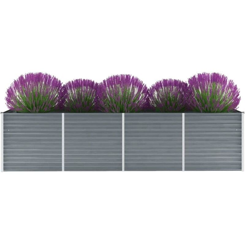 foto del prodotto letto rialzato giardino in acciaio zincato 320x80x77 cm grigio vidaxl