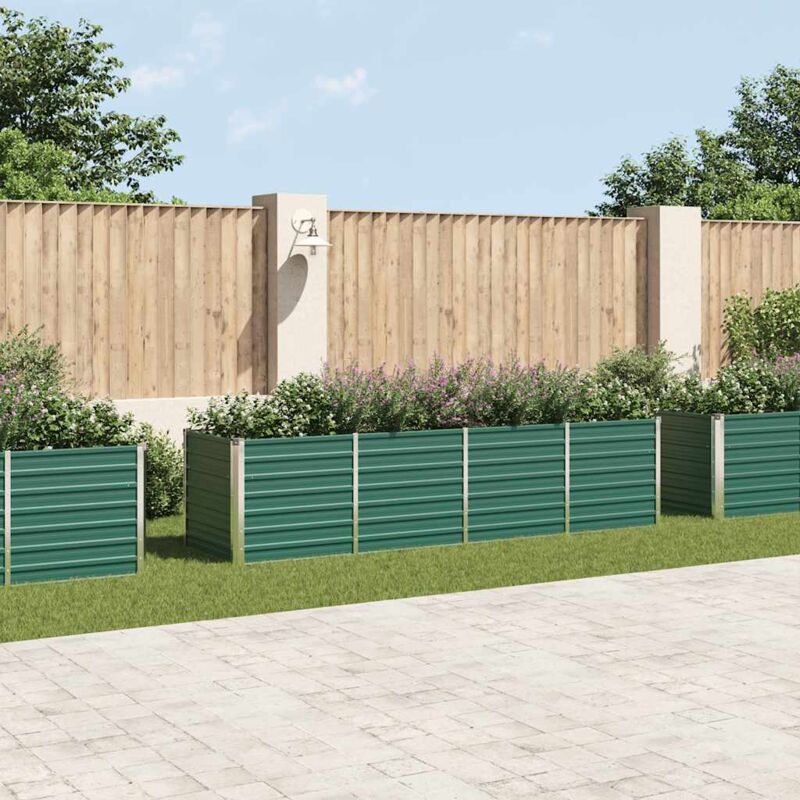 foto del prodotto letto rialzato giardino in acciaio zincato 320x80x77 cm verde vidaxl