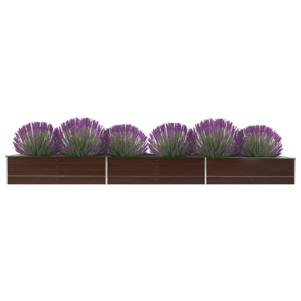 foto del prodotto letto rialzato giardino in acciaio zincato 480x80x45 cm marrone cod mxl 64574