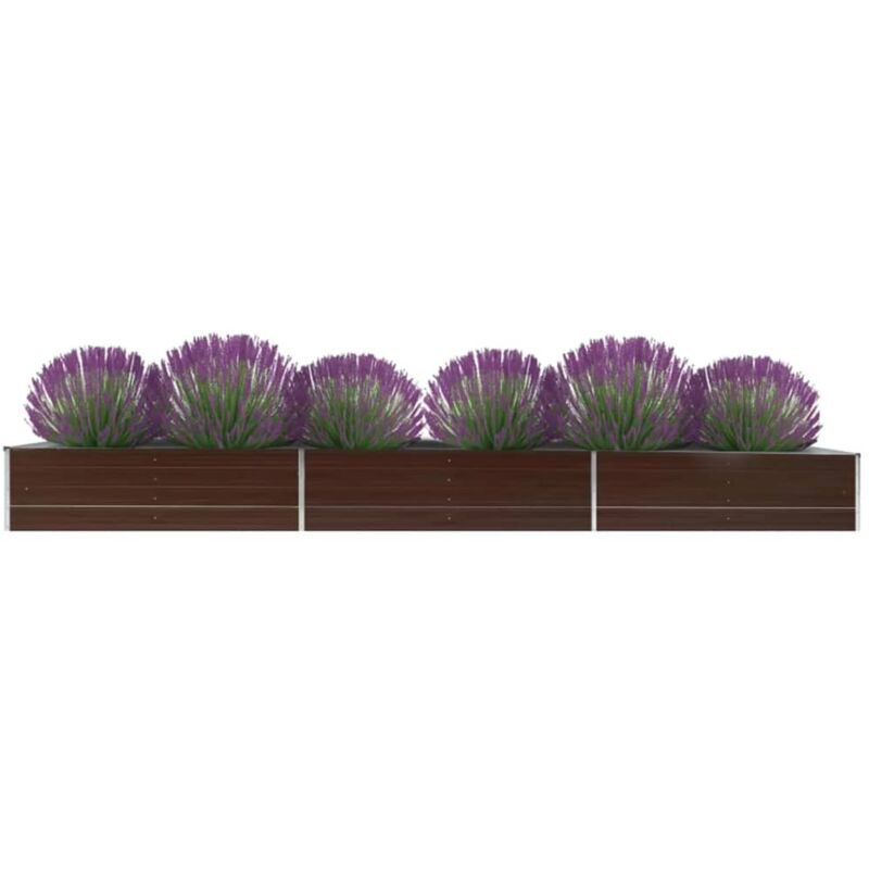 foto del prodotto letto rialzato giardino in acciaio zincato 480x80x45 cm marrone - vidaxl