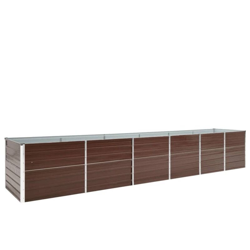 foto del prodotto letto rialzato giardino in acciaio zincato 480x80x77 cm marrone vidaxl