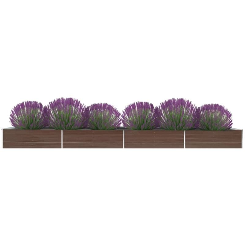 foto del prodotto letto rialzato giardino in acciaio zincato 600x80x45 cm marrone vidaxl