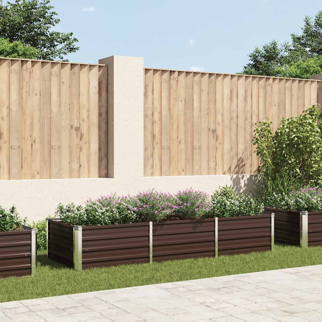 foto del prodotto letto rialzato giardino marrone 240x80x45 cm in acciaio zincatocod mxl 106978