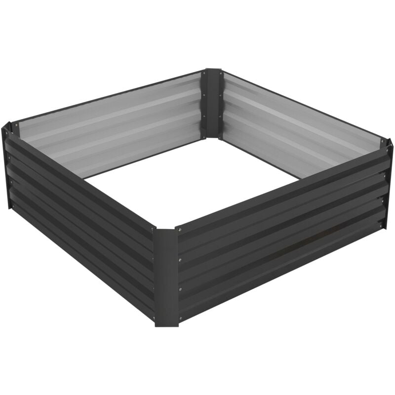 foto del prodotto letto rialzato per giardino 90x90x30 cm 240 l antracite resistente alle intemperie antiruggine aiuola rialzata per ortaggi piantine fiori erbe