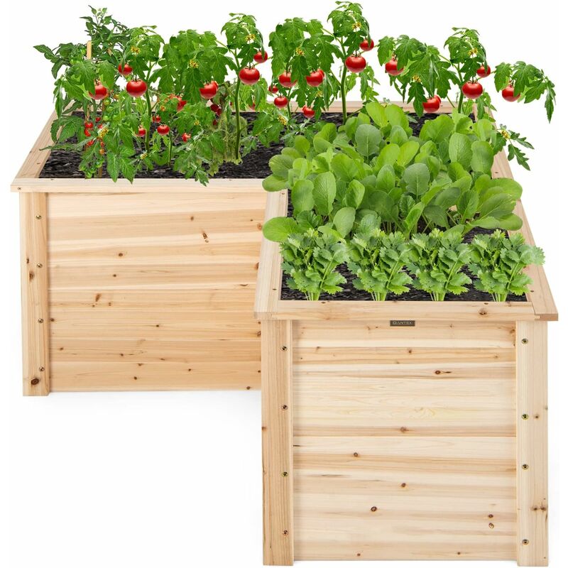 foto del prodotto letto rialzato per orto rialzato da giardino, fioriera da esterno in legno per coltivare piante, fiori e verdura modello 7 relax4life