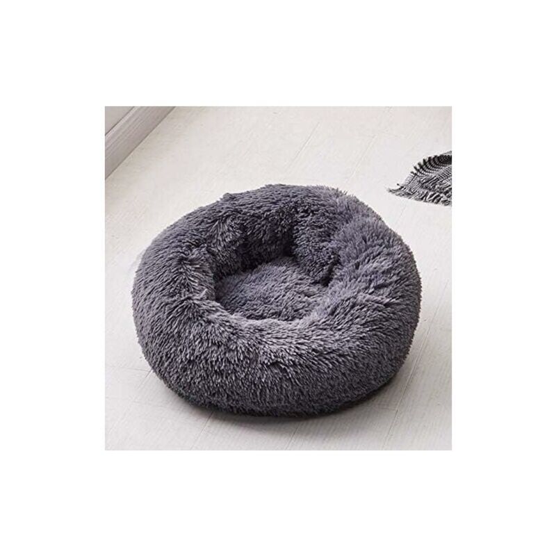 foto del prodotto letto rotondo per cani e gatti, cuscino per materasso invernale spesso e soffice, letto rotondo per animali domestici xs 40 cm, grigio scuro 