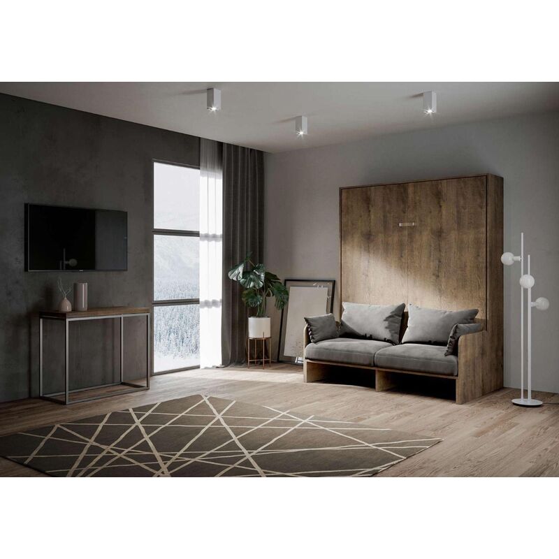 foto del prodotto letto scomparsa a una piazza e mezza a 120 cm kentaro sofa noce