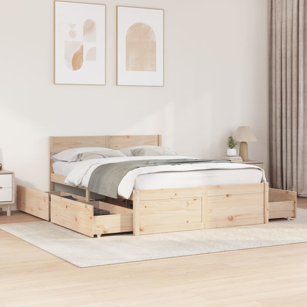 foto del prodotto letto senza materasso 120x190 cm in legno massello di pino vidaxl