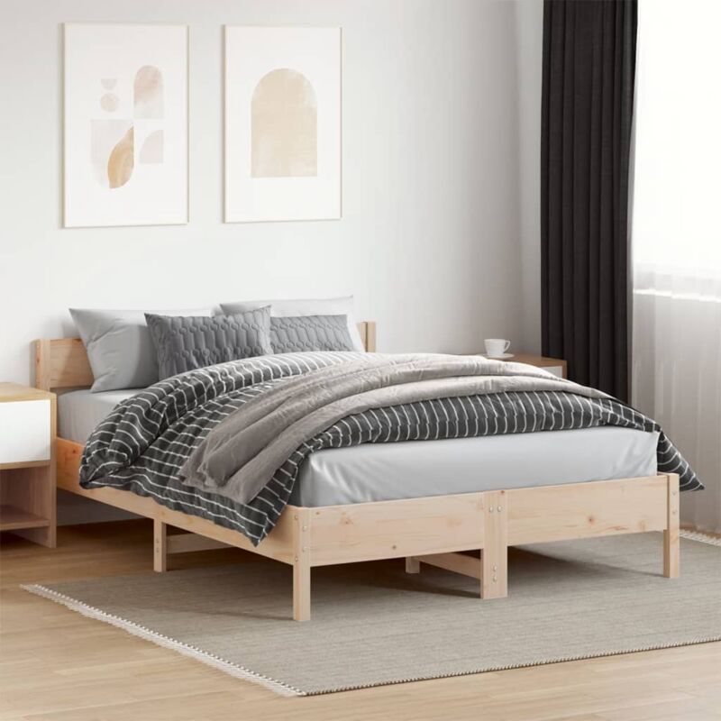 foto del prodotto letto senza materasso 140x200 cm in legno massello di pino vidaxl