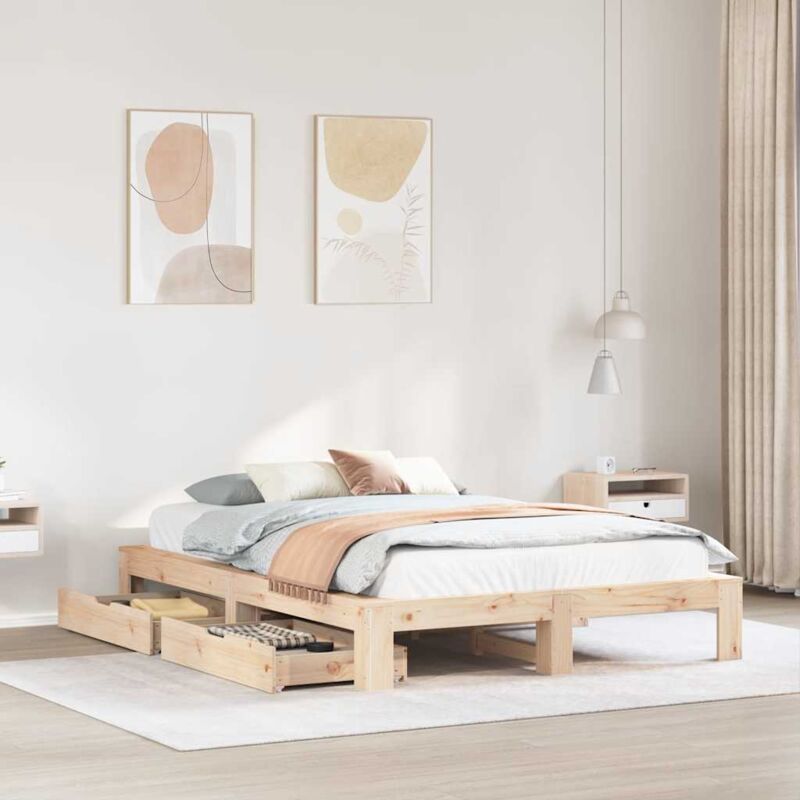 foto del prodotto letto senza materasso 160x200 cm in legno massello di pino vidaxl