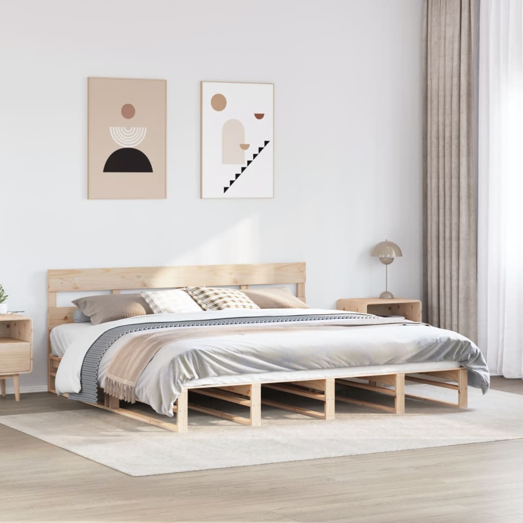 foto del prodotto letto senza materasso 180x200 cm in legno massello di pino