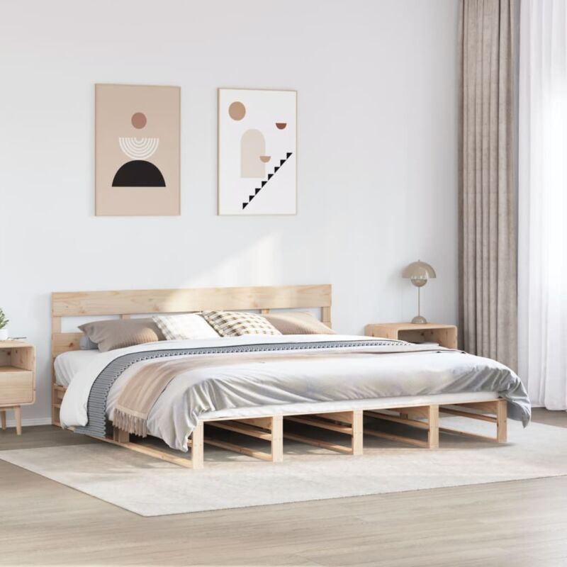 foto del prodotto letto senza materasso 180x200 cm in legno massello di pino vidaxl