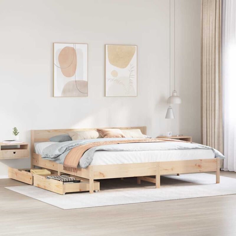 foto del prodotto letto senza materasso 200x200 cm in legno massello di pino vidaxl