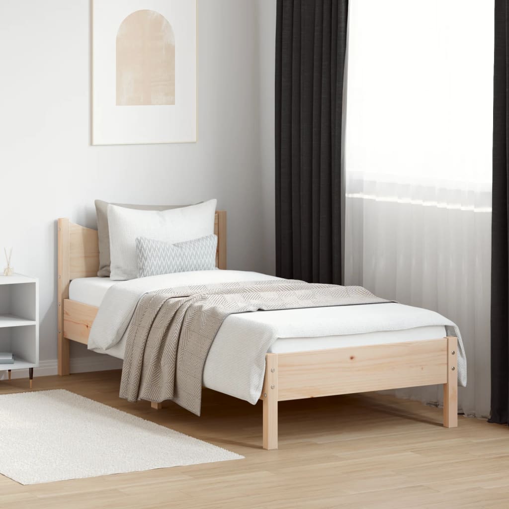 foto del prodotto letto senza materasso 75x190 cm in legno massello pino