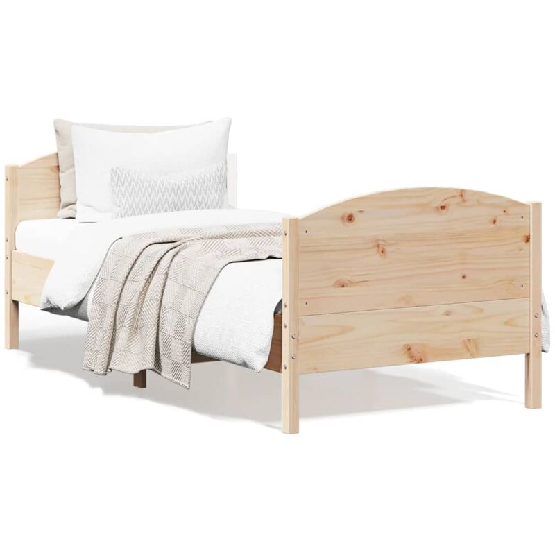 foto del prodotto letto senza materasso 75x190 cm in legno massello pino vidaxl