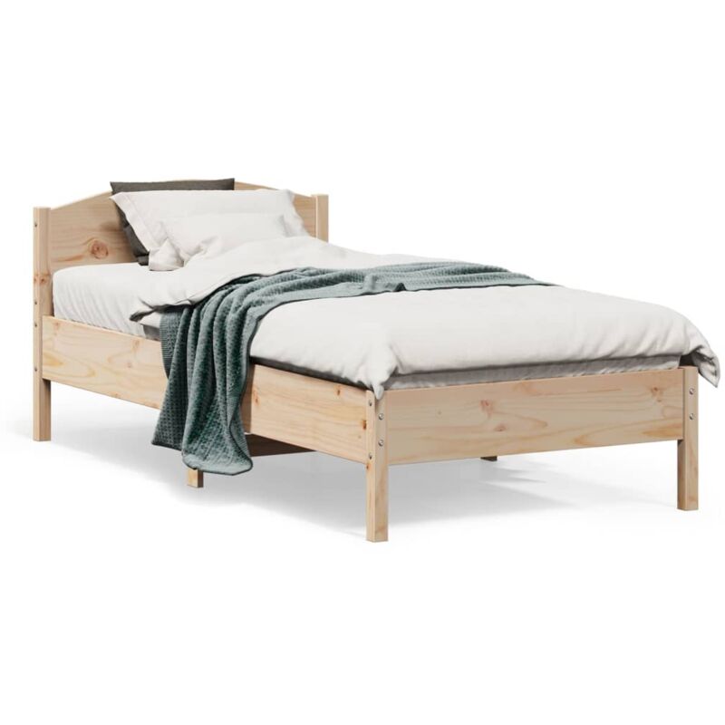 foto del prodotto letto senza materasso 75x190 cm in legno massello pino vidaxl