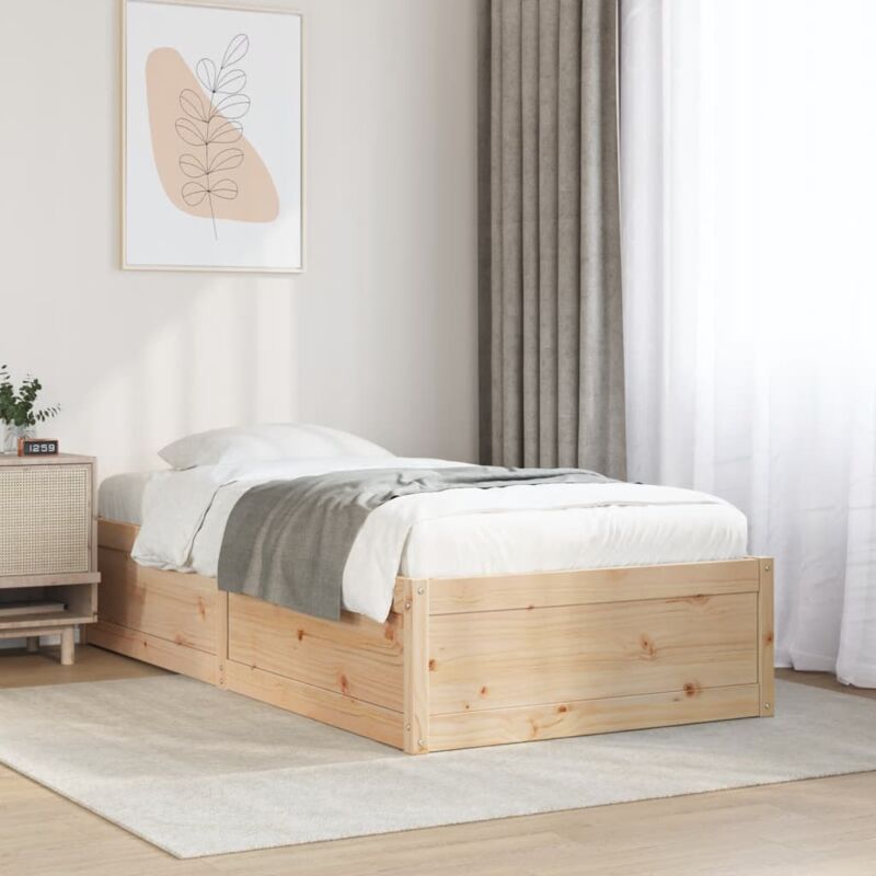 foto del prodotto letto senza materasso 75x190 cm in legno massello pino vidaxl