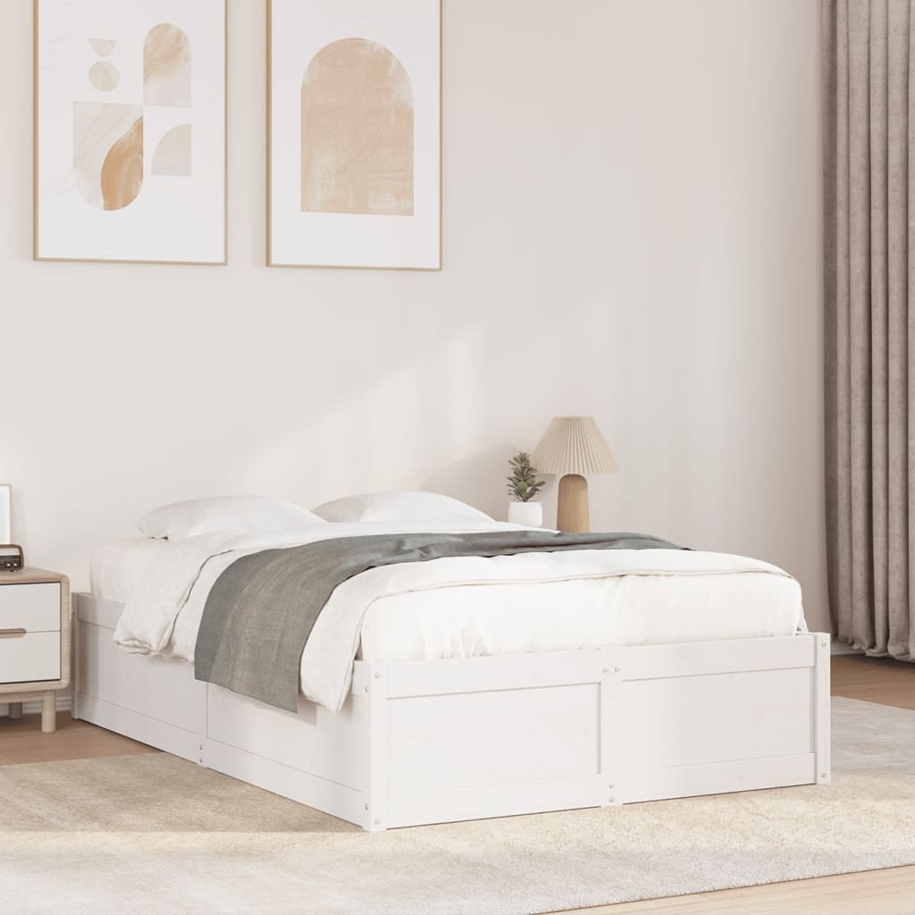 foto del prodotto letto senza materasso bianco 120x190 cm legno massello di pino