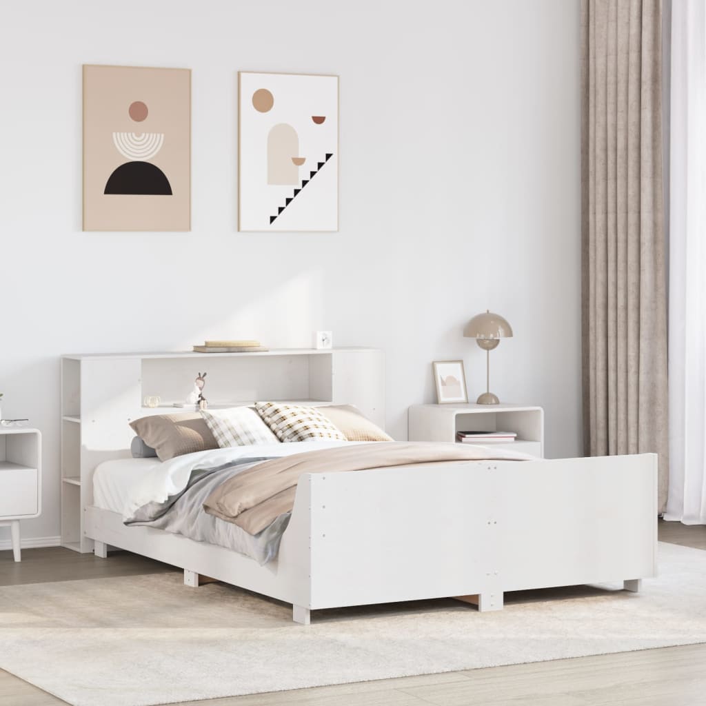 foto del prodotto letto senza materasso bianco 120x190 cm legno massello di pino