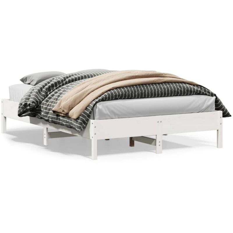 foto del prodotto letto senza materasso bianco 150x200 cm legno massello di pino vidaxl
