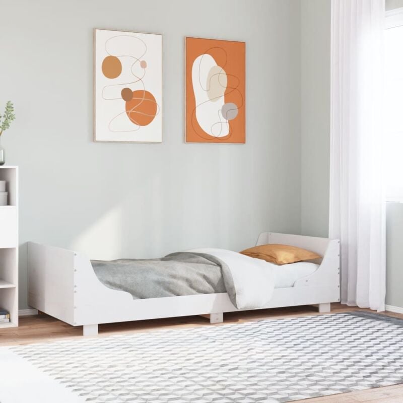 foto del prodotto letto senza materasso bianco 90x190 cm in legno massello pino vidaxl