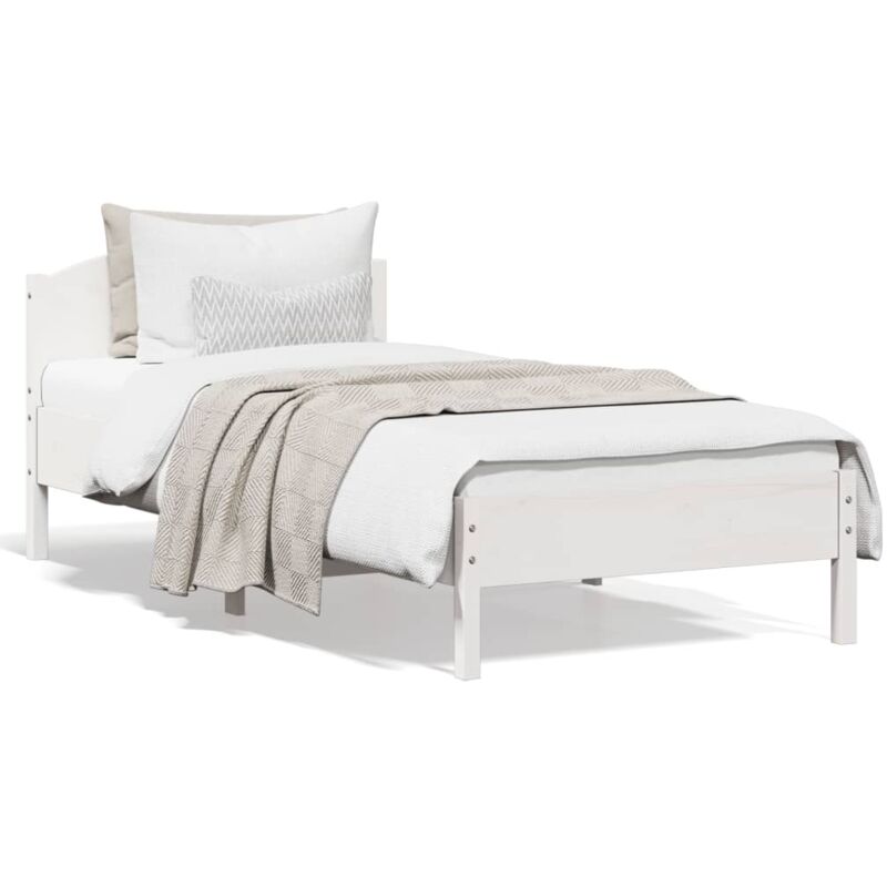 foto del prodotto letto senza materasso bianco 90x200 cm legno massello di pino vidaxl