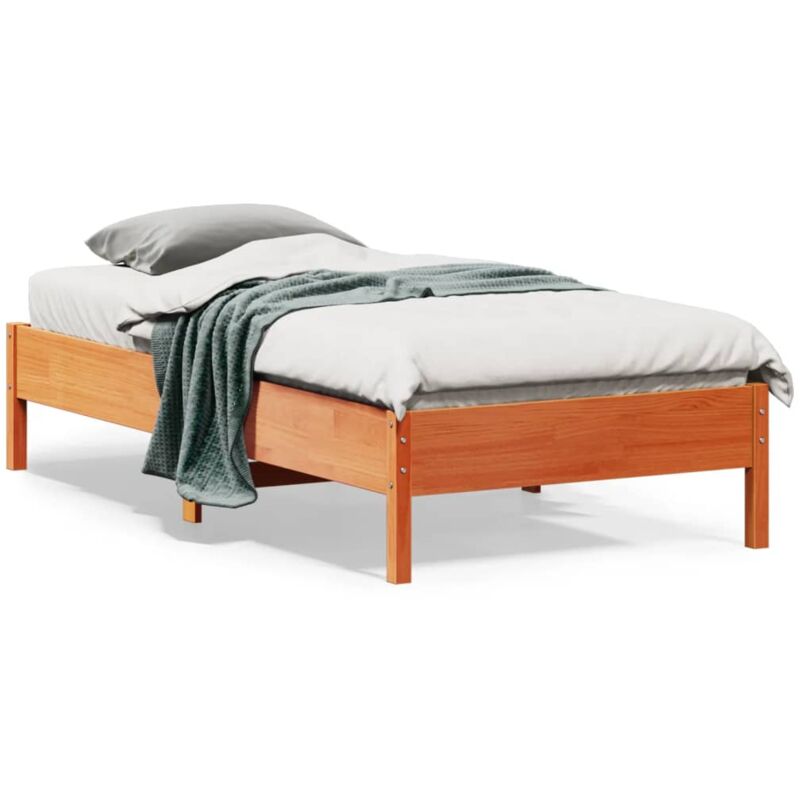 foto del prodotto letto senza materasso marrone cera 90x190 cm in legno di pino vidaxl